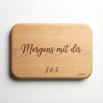 CNC-gefrästes Frühstücksbrettchen „Morgens mit dir“