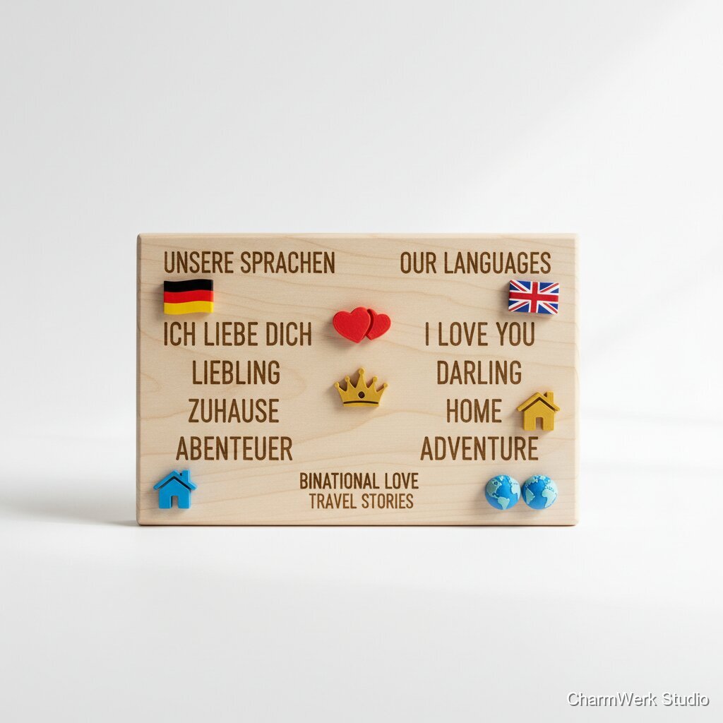 „Unsere Sprachen“ Wortschatz-Panel mit 3D-Flaggen