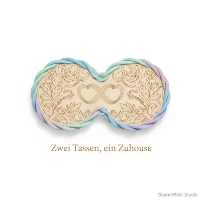 „Zwei Tassen, ein Zuhause“ Untersetzer-Set mit 3D-Rand