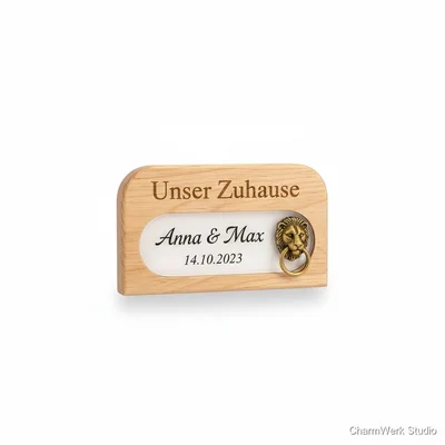 „Unser Zuhause“ Mini-Türschild mit 3D-Türklopfer