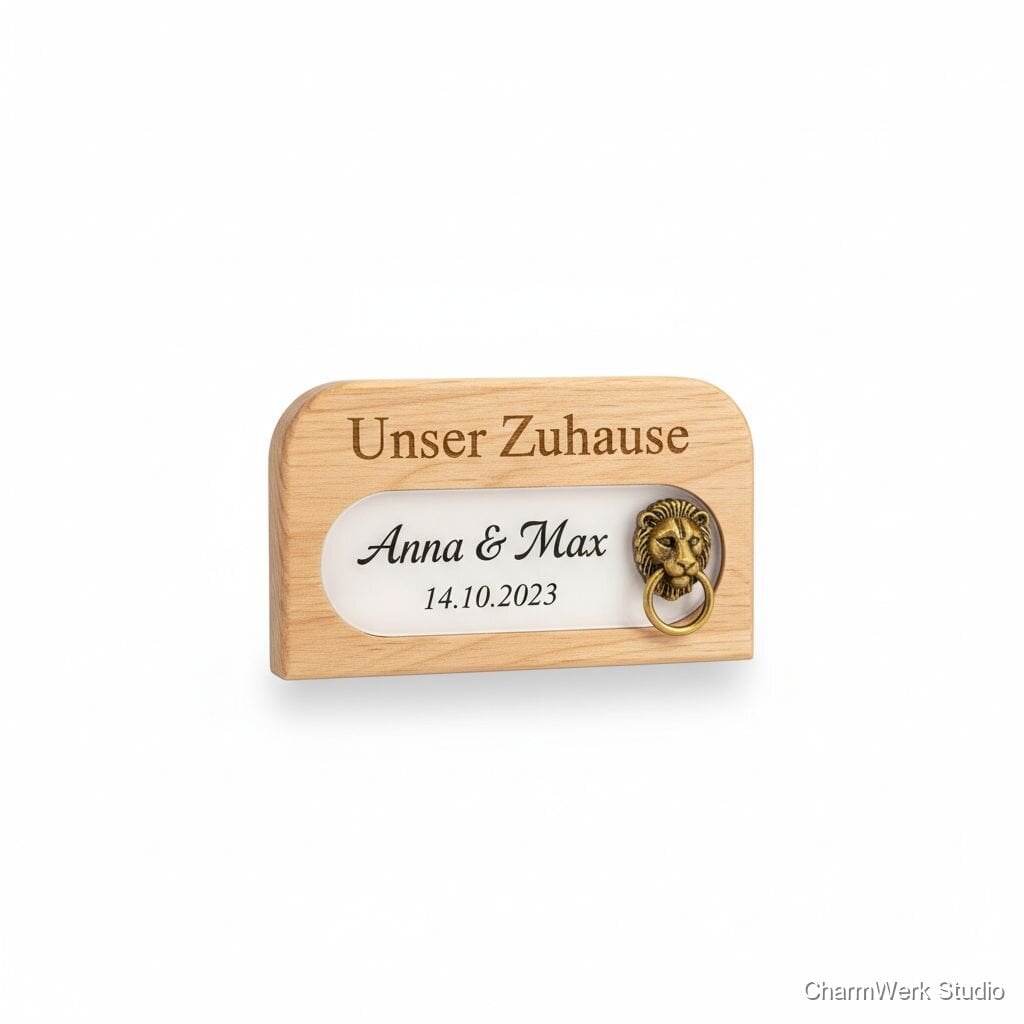 „Unser Zuhause“ Mini-Türschild mit 3D-Türklopfer