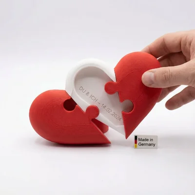 Herz-Puzzle mit versteckter Botschaft