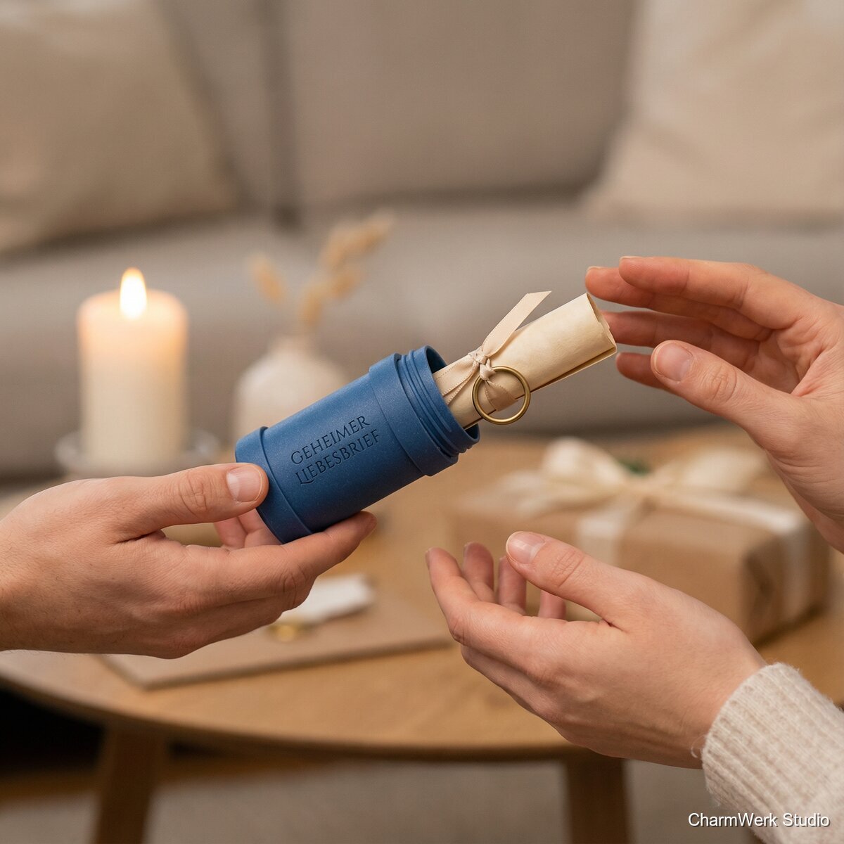 Geheimer Liebesbrief-Container mit Drehverschluss - Lifestyle