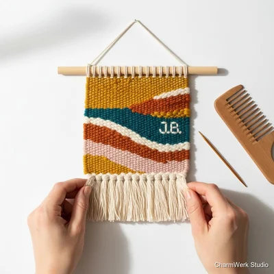 Handgewebter Mini-Wandteppich in Lieblingsfarben