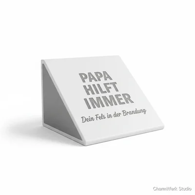 „Papa hilft“-Türstopper mit Wunschtext