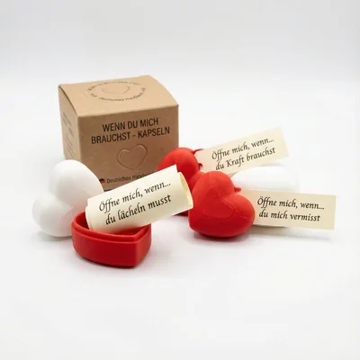 „Wenn du mich brauchst“-Kapseln mit Liebesgründen
