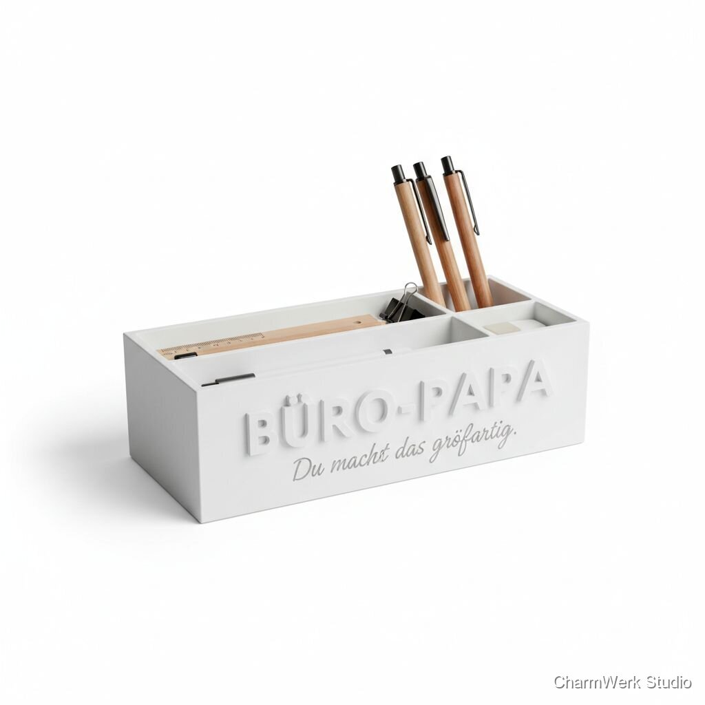 Personalisierte Stift- und Linealablage „Büro-Papa“
