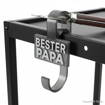 „Bester Papa“-Grillzangen-Clip als Aufhängung