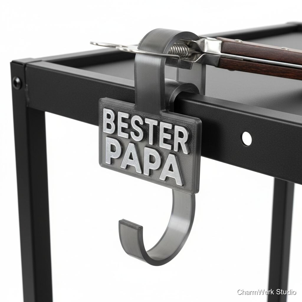 „Bester Papa“-Grillzangen-Clip als Aufhängung