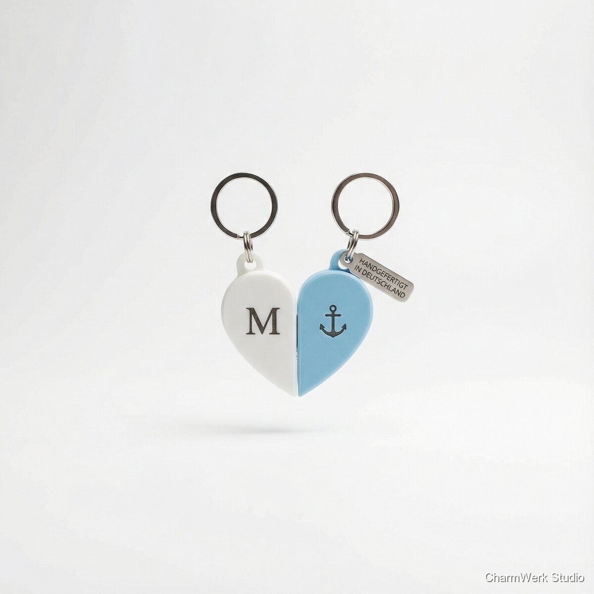 Herz-Schlüsselanhänger-Duo als Magnet-Paar