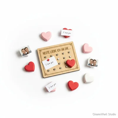 Magnetische Liebesnotiz-Tafel mit 3D-Herzmagneten