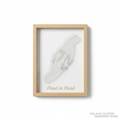 „Hand in Hand“-Abdruckrahmen mit 3D-Reliefkontur