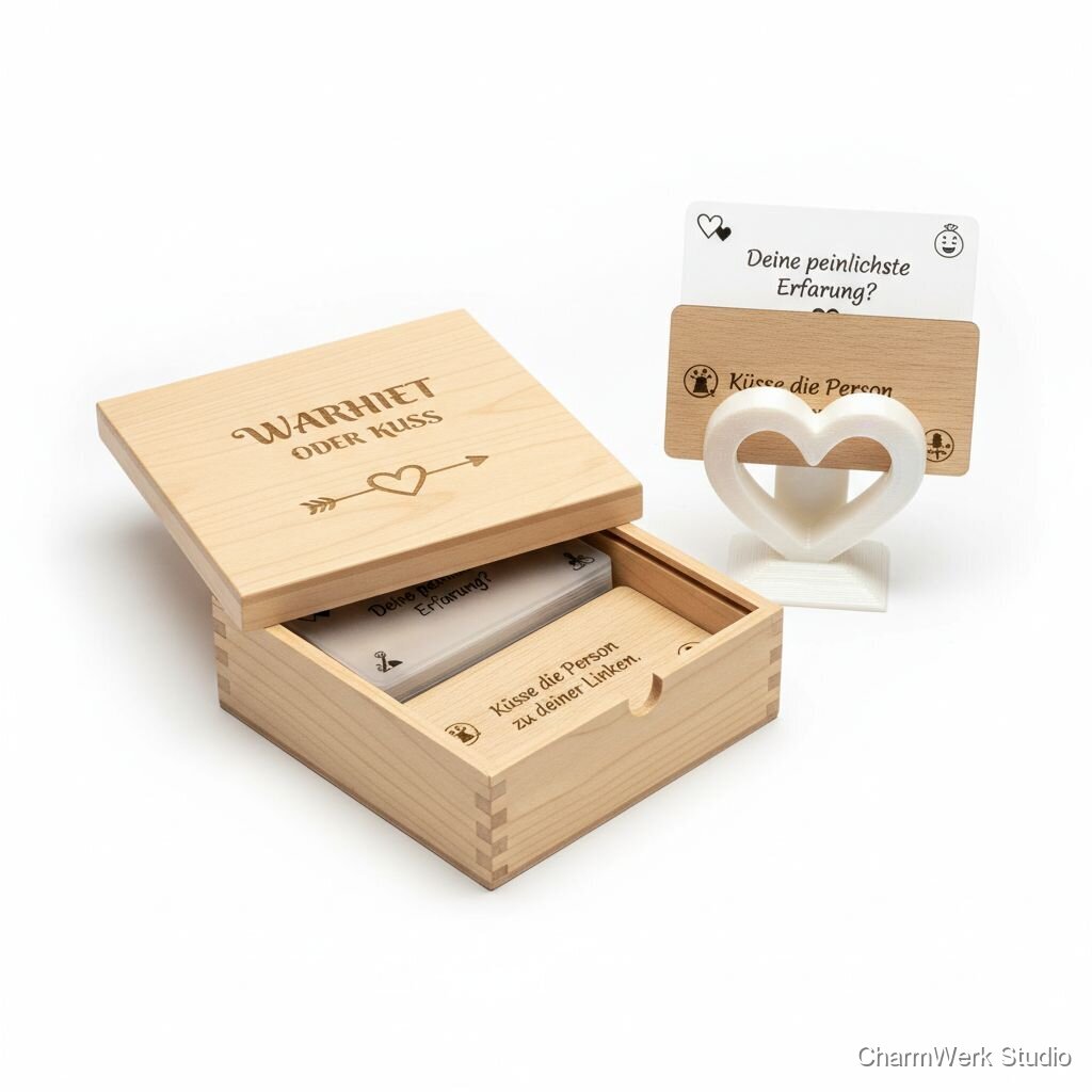 Love-Game „Wahrheit oder Kuss“ in Holzbox