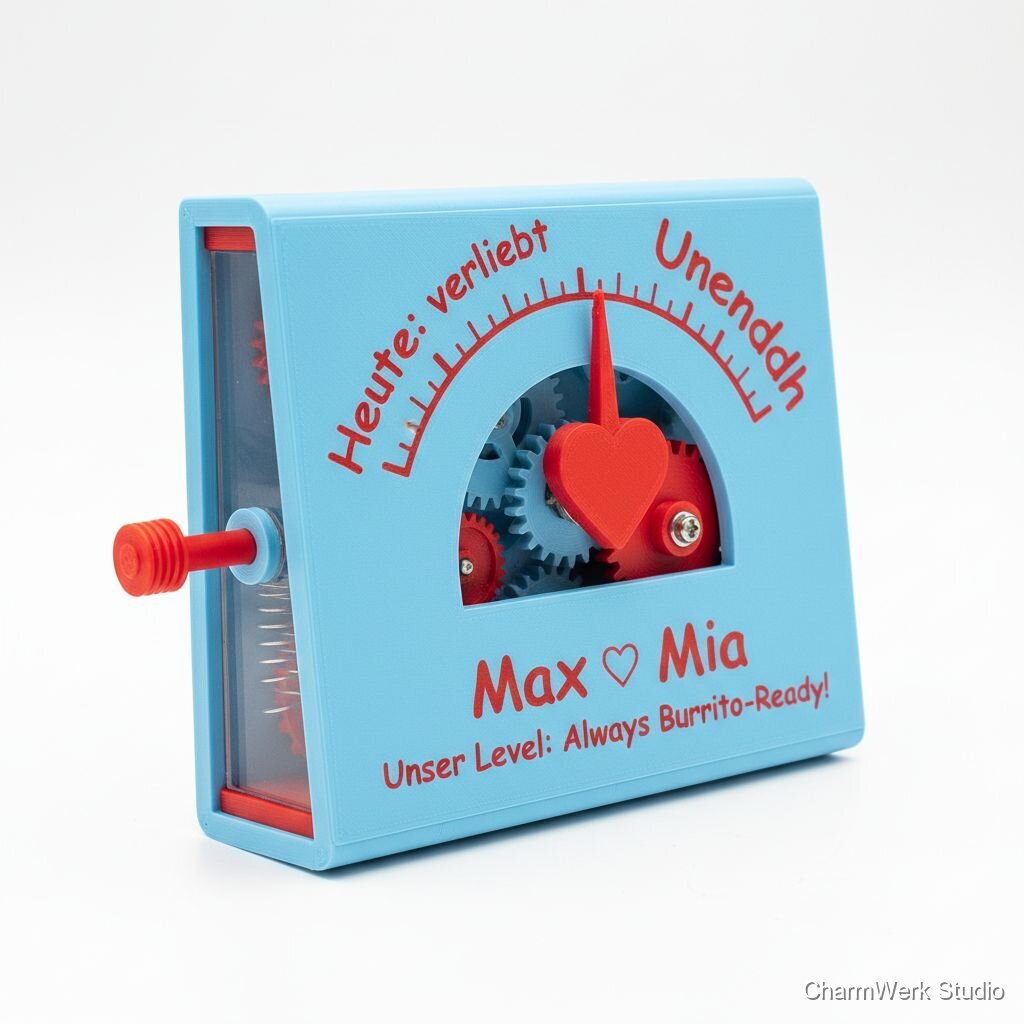 Mechanisches „Love Meter“ mit Schieberegler - Seitenansicht