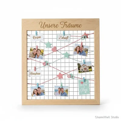 „Gemeinsame Ziele“-Vision-Board-Rahmen mit 3D-Clips