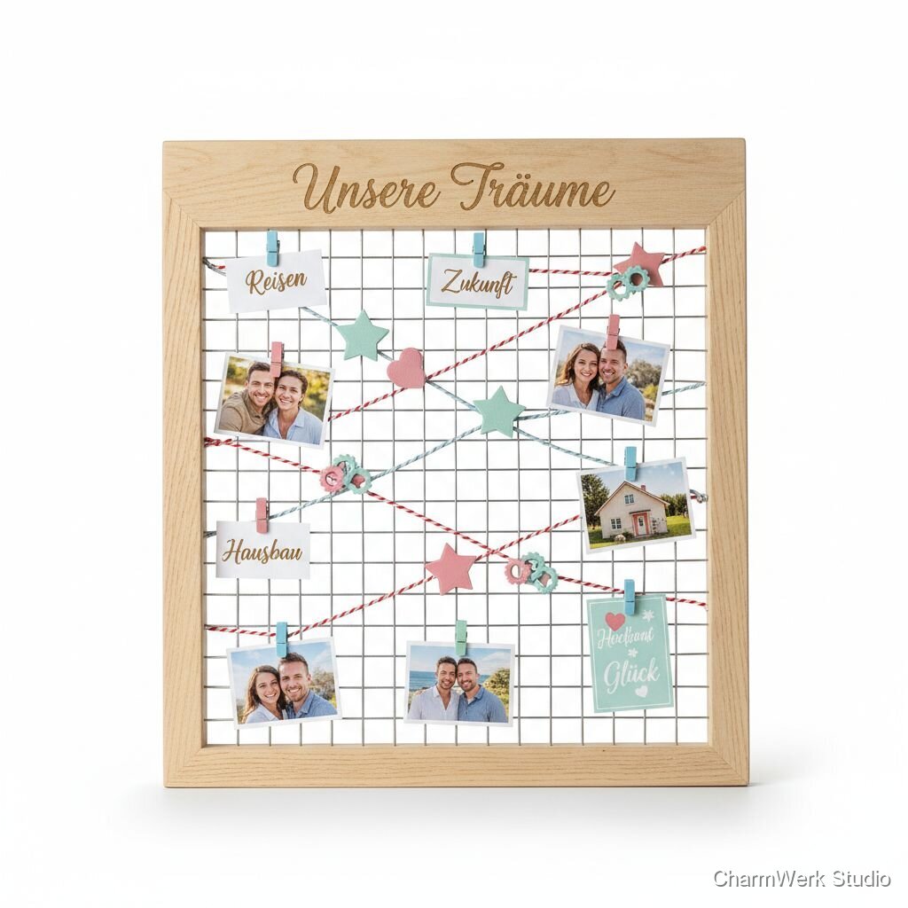 „Gemeinsame Ziele“-Vision-Board-Rahmen mit 3D-Clips