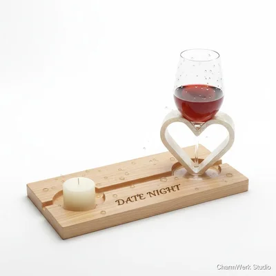 Herz-Badetablett-Einsatz mit 3D-Glashalter