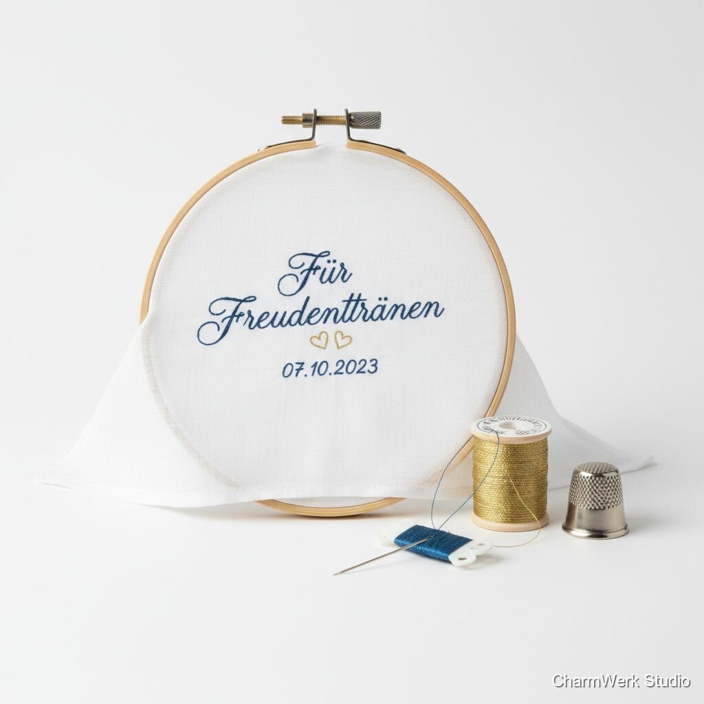 Besticktes Taschentuch „Für Freudentränen“