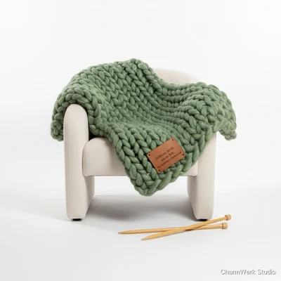 Handgestrickte Mini-Decke für „Couch-Dates“
