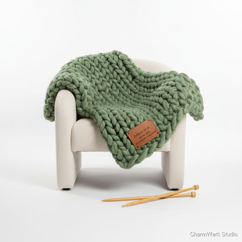 Handgestrickte Mini-Decke für „Couch-Dates“