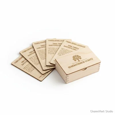 Rezeptkarten-Set aus Holz für Familienklassiker