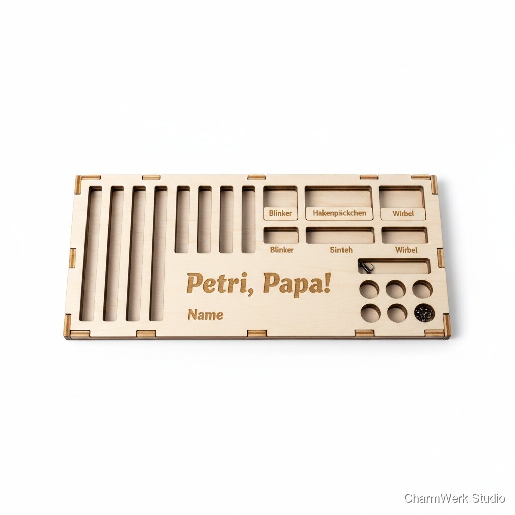 CNC-gefräster Angelköder-Organizer mit Slot-System