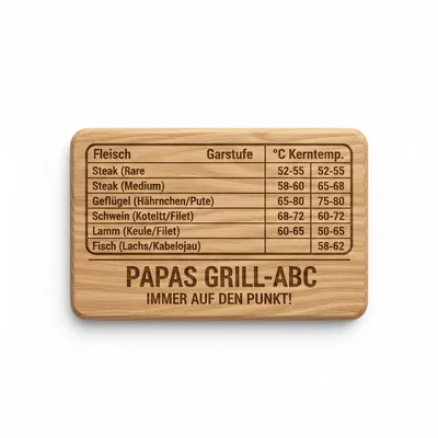CNC-gefräste „Grill-Temperatur“-Spickzettel-Plakette