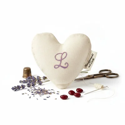 Handgenähter Lavendel-Wärmeherz-Beutel