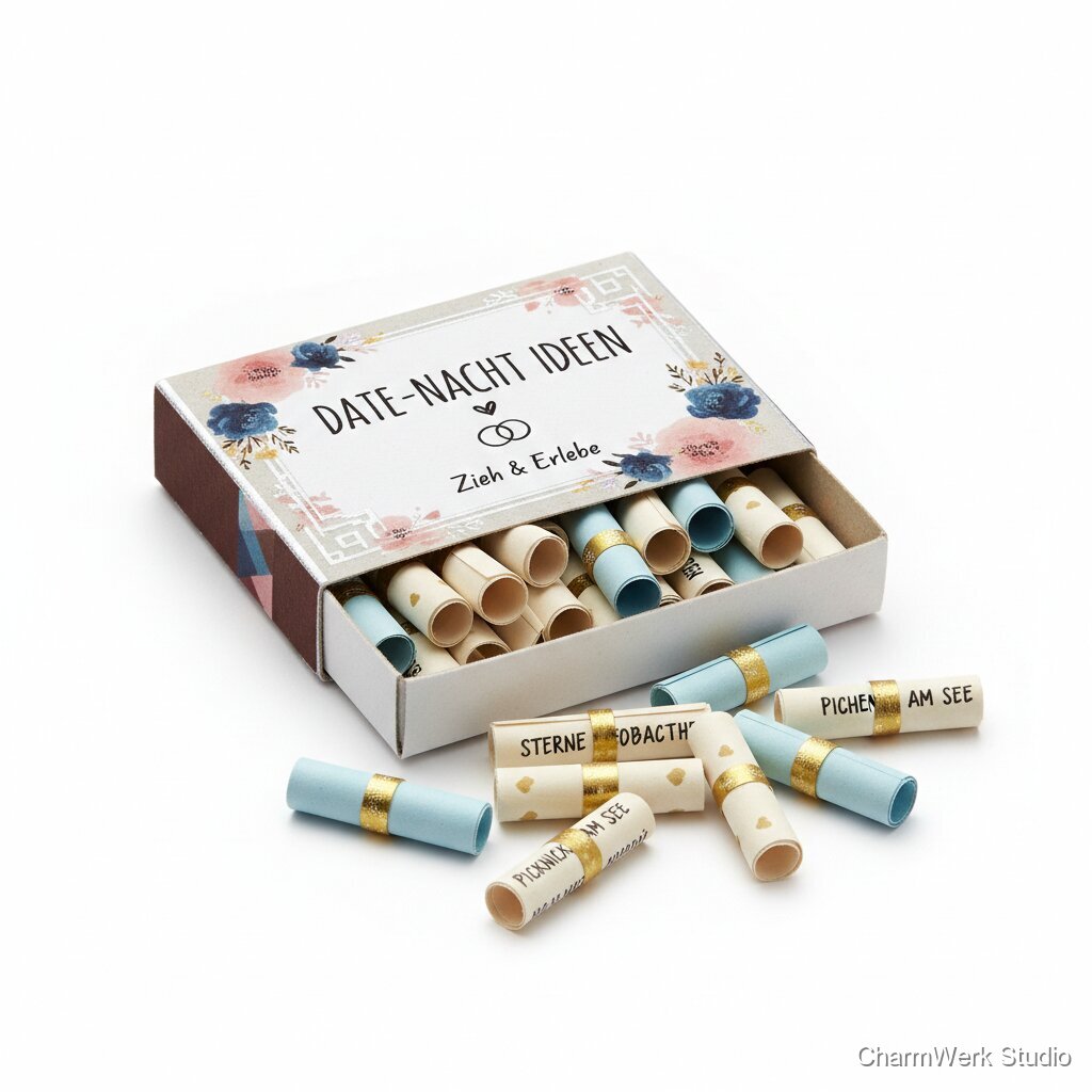„Date-Night“-Streichholzschachtel mit Mini-Ideen