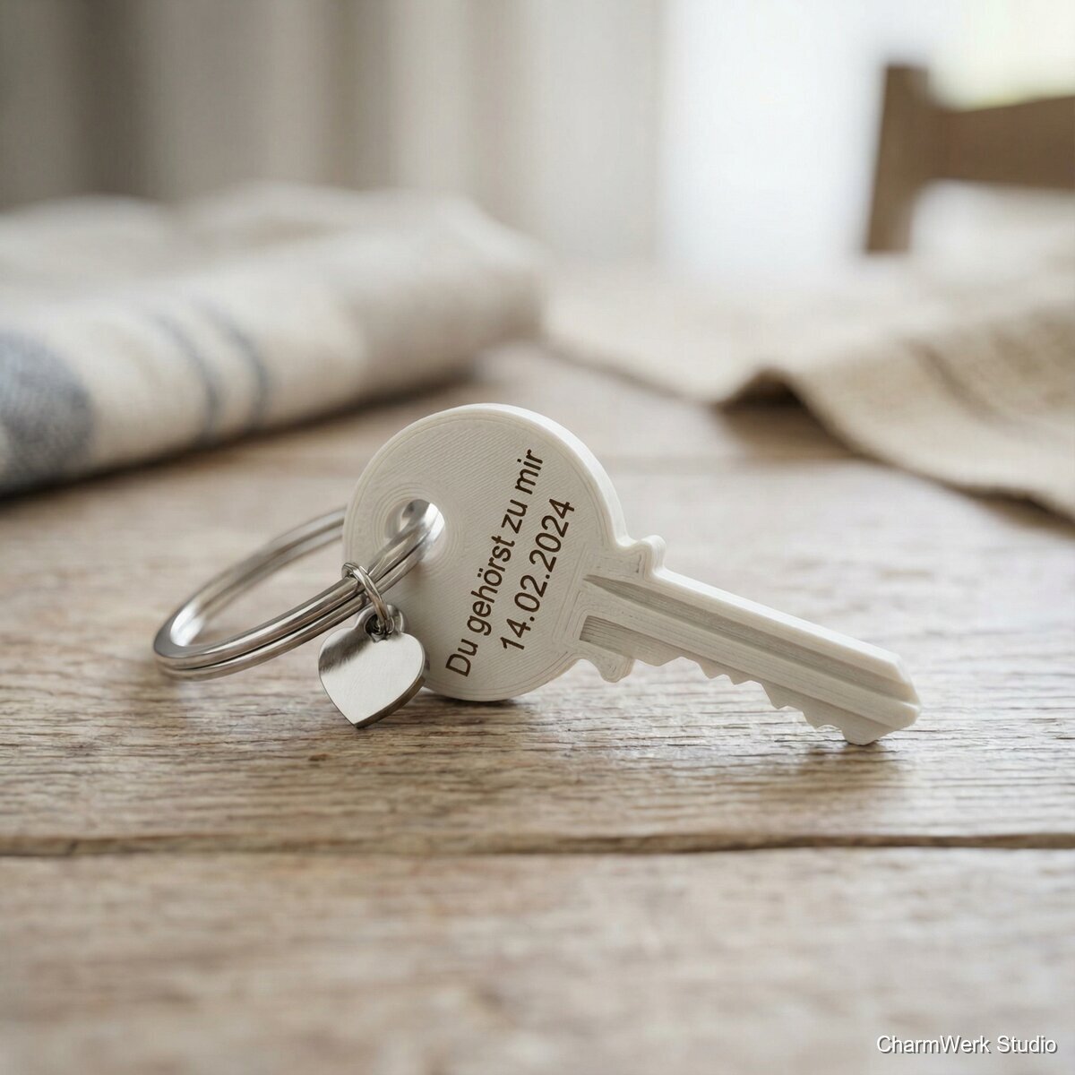 3D-gedruckte Miniatur eures Haustür-Schlüssels als Anhänger - Detailansicht