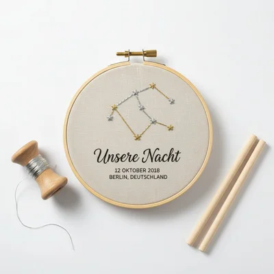 Personalisierte Sternbild-Stickerei auf Stoffbanner