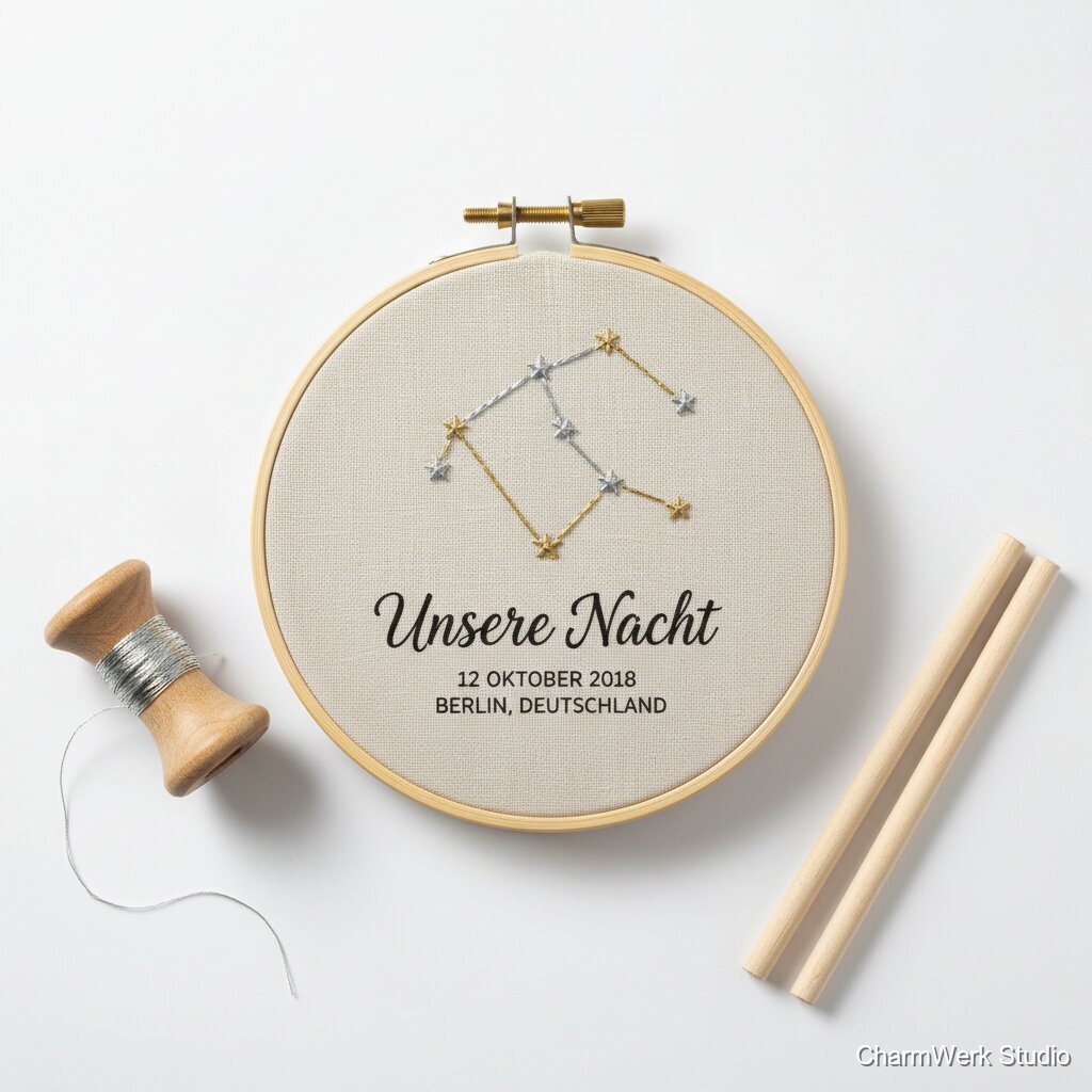 Personalisierte Sternbild-Stickerei auf Stoffbanner