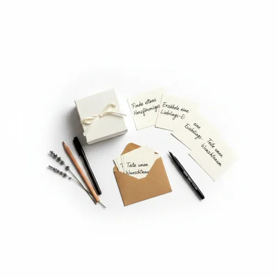 Handgefertigtes „Spaziergang-Date“-Set mit Aufgaben-Kärtchen