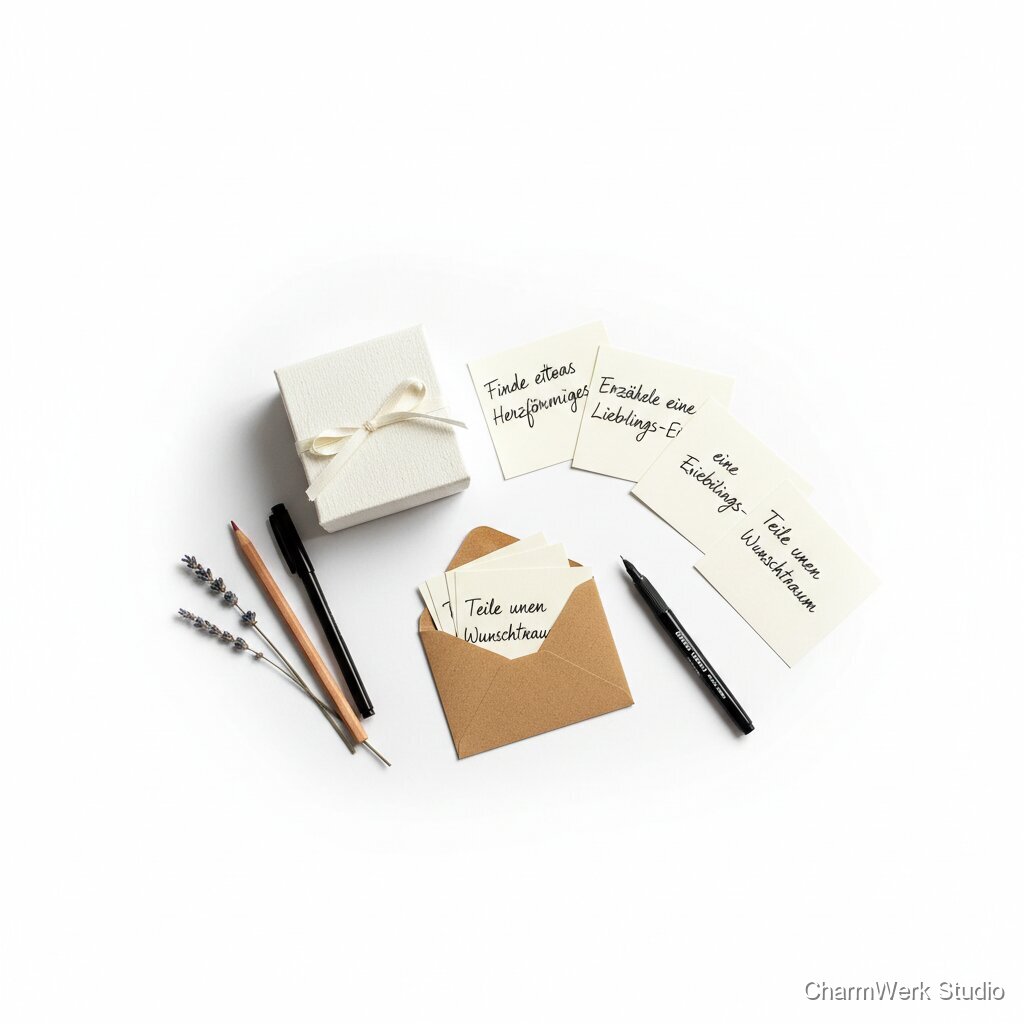 Handgefertigtes „Spaziergang-Date“-Set mit Aufgaben-Kärtchen