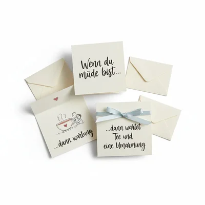 Handillustriertes „Wenn du… dann…“-Klappkärtchen-Set
