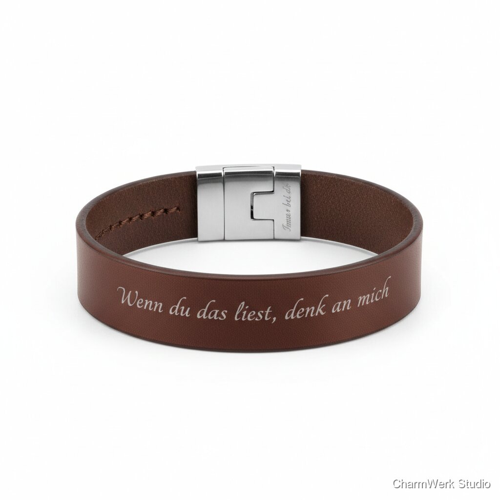 Leder-Armband „Immer bei dir“ mit Innen-Gravur
