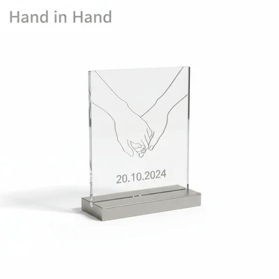 Acryl-„Hand in Hand“ Silhouetten-Aufsteller