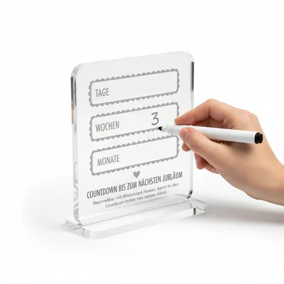 Acryl-„Countdown bis zum nächsten Jubiläum“ Aufsteller