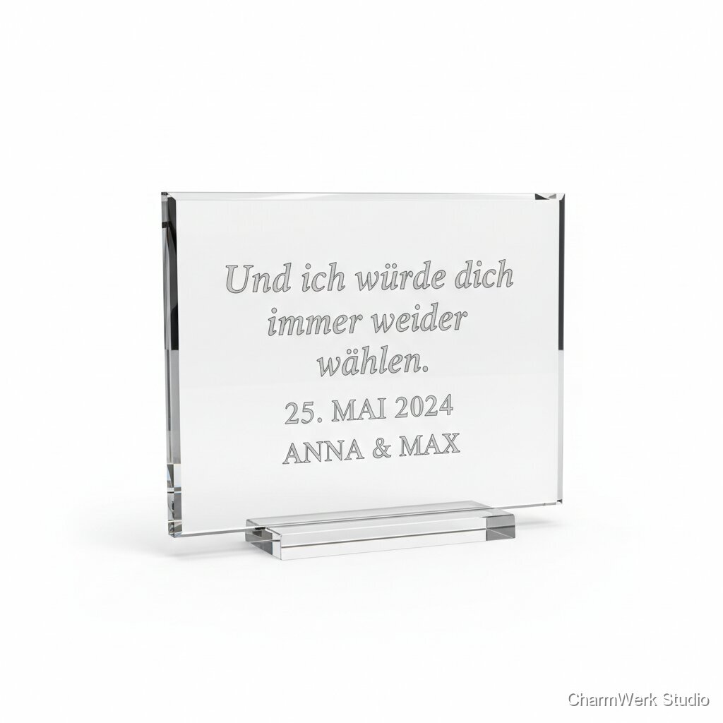 Acryl-Glasoptik „Ja“-Moment Plakette