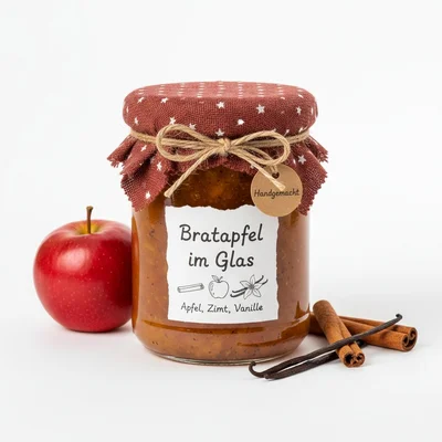 Selbstgemachte Weihnachtsmarmelade „Bratapfel im Glas“