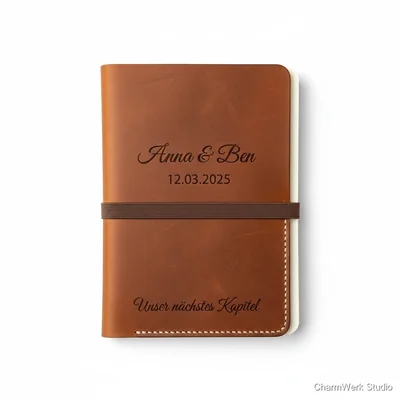 Leder-Notizbuchhülle „Unser nächstes Kapitel“