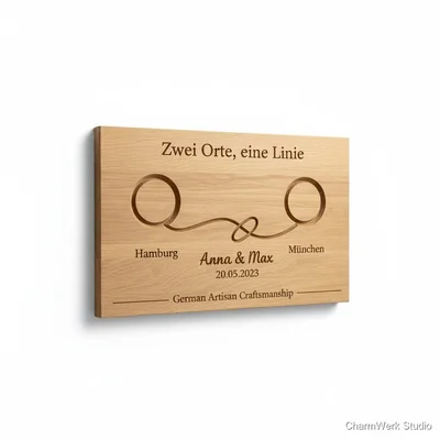 CNC-gefräste „Zwei Orte, eine Linie“-Wandplakette