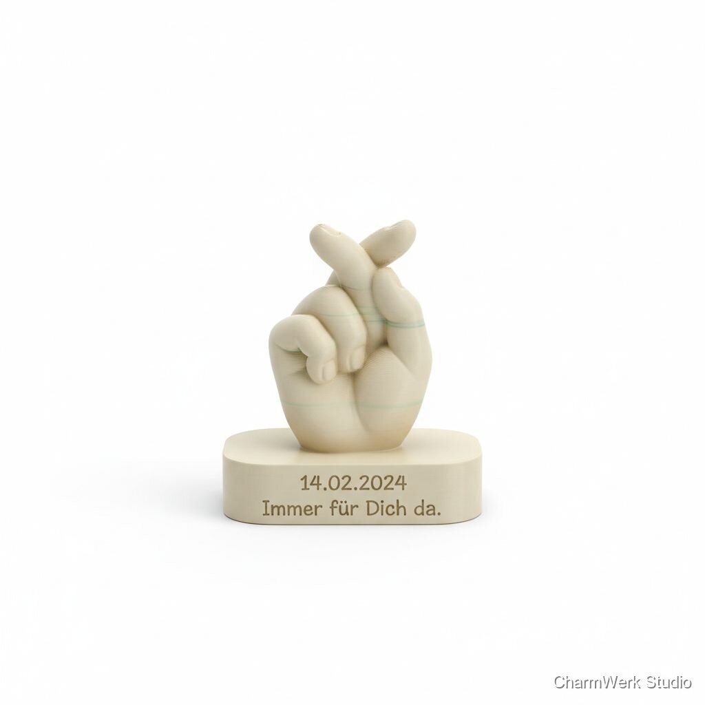 3D-gedruckte „Zwei Finger, ein Pinky Promise“-Skulptur