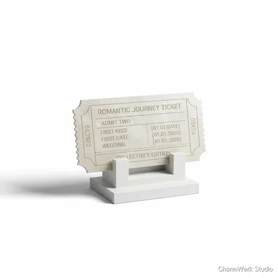 3D-gedrucktes „Kino-Ticket“-Erinnerungsdisplay für Daten