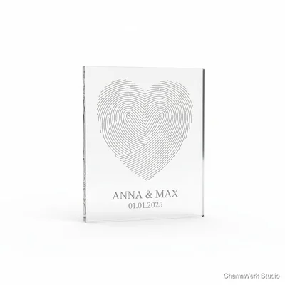 Acryl-„Ehering-Fingerabdruck“-Deko (ohne echte Abdrücke)