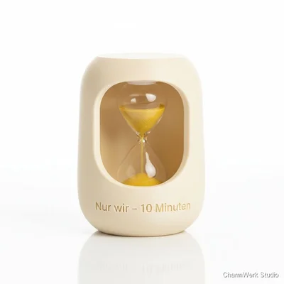 3D-gedrucktes „Zweisamkeits-Timer“-Gehäuse für Sanduhr