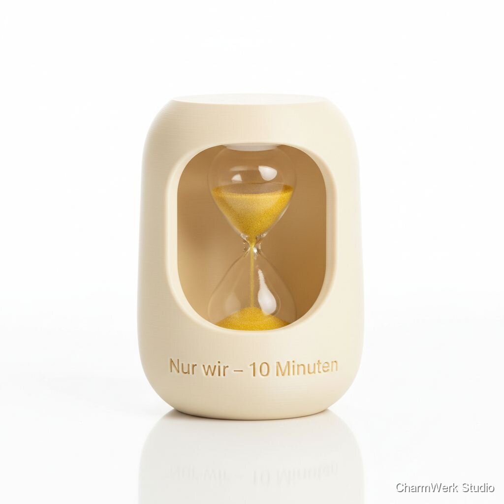 3D-gedrucktes „Zweisamkeits-Timer“-Gehäuse für Sanduhr