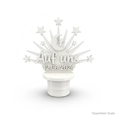 3D-gedrucktes „Sternstunden“-Glasaufsatz-Topper (kein Glasmarkierer)