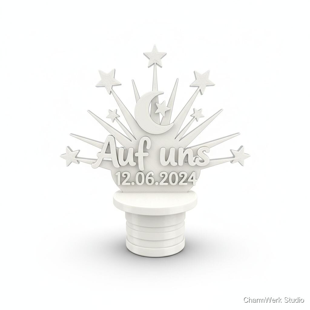 3D-gedrucktes „Sternstunden“-Glasaufsatz-Topper (kein Glasmarkierer)