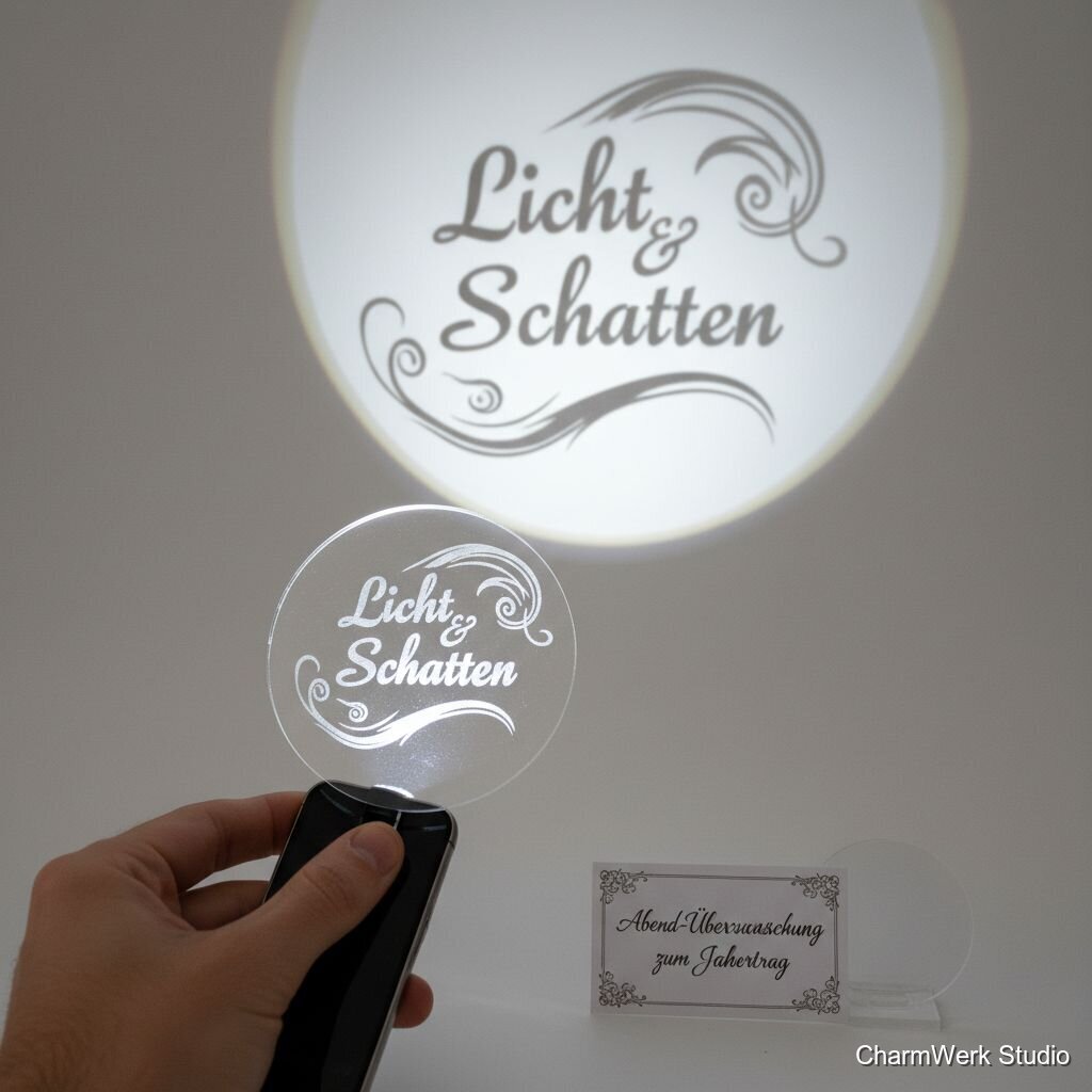 Lasergravierte „Licht & Schatten“-Fotolinse aus Acryl